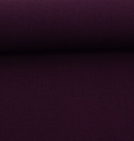 Jersey katoen  uni  aubergine