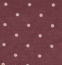 Teddy embroidery witte  bloemen rosewood