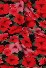 Viscose jersey digital bloemen rood