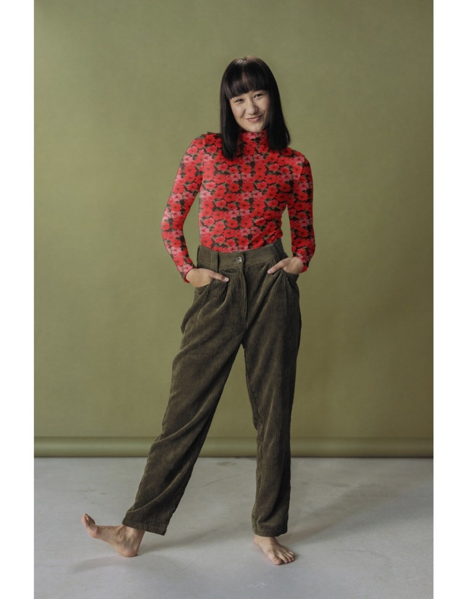 Viscose jersey digital bloemen rood