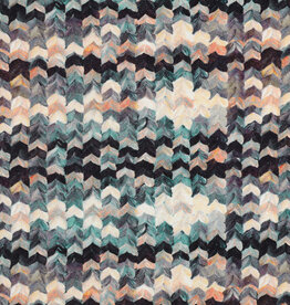 Viscose jersey digital geometric multicolour