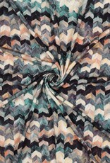 Viscose jersey digital geometric multicolour