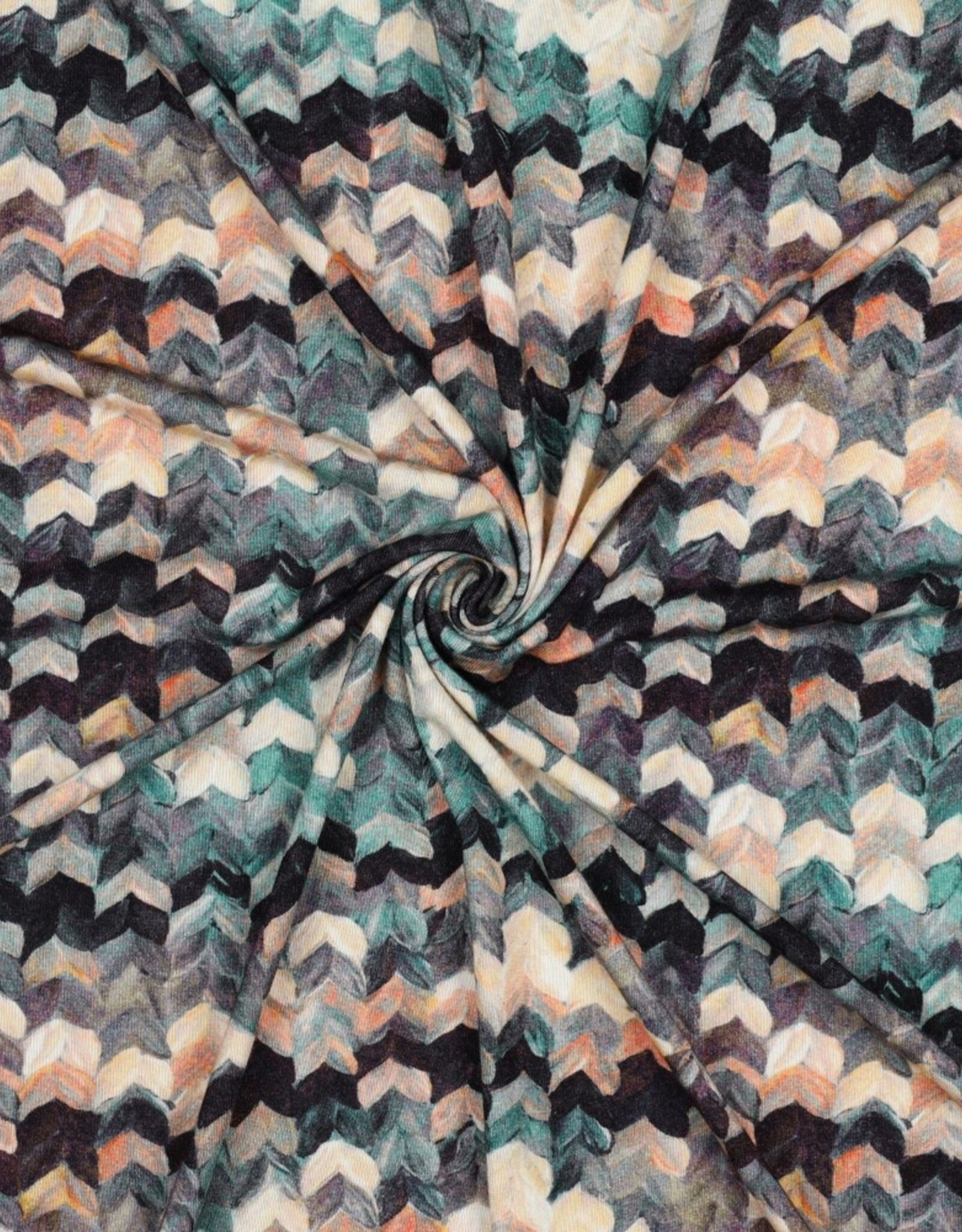 Viscose jersey digital geometric multicolour