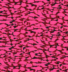 Radiance katoen  animal skin leopard fuchsia zwart