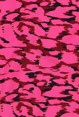 Radiance katoen  animal skin leopard fuchsia zwart
