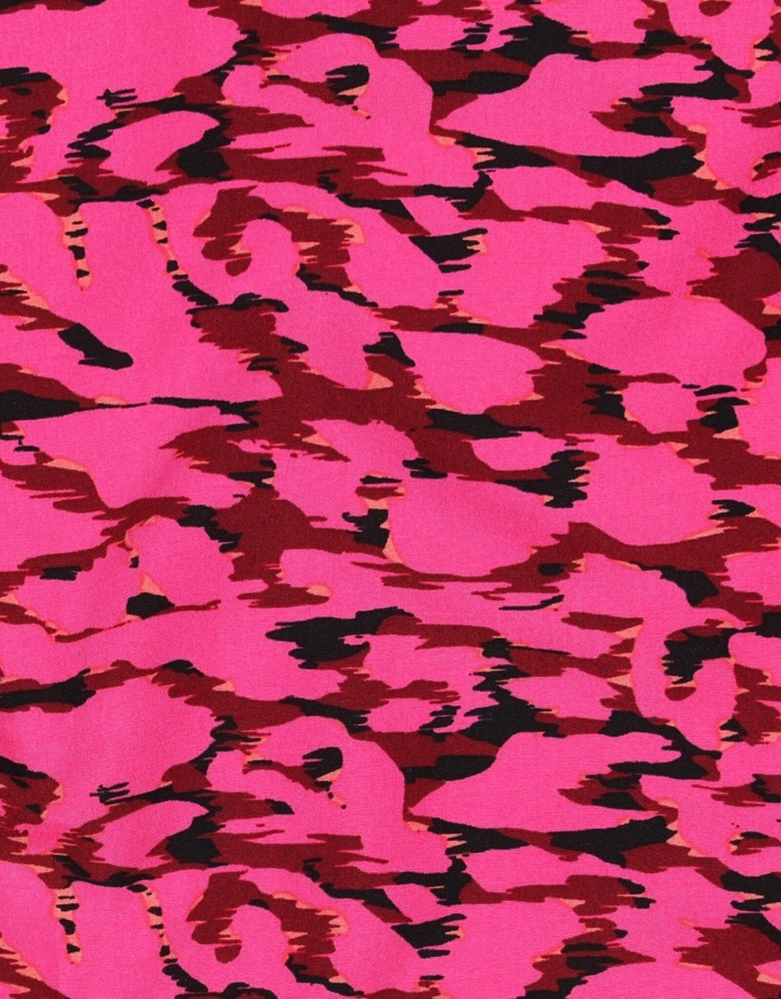 Radiance katoen  animal skin leopard fuchsia zwart