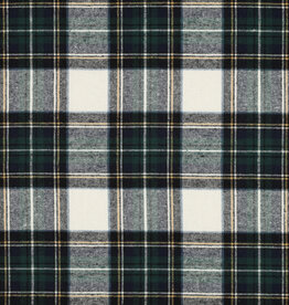 Katoen flanel check ecru groen blauw