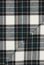 Katoen flanel check ecru groen blauw