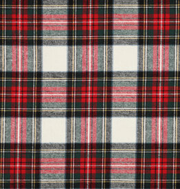 Katoen flanel check ecru rood