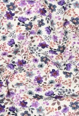 Rib katoen jersey digital kleine bloemen purple