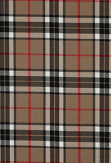 Gabardine tartan check camel rood