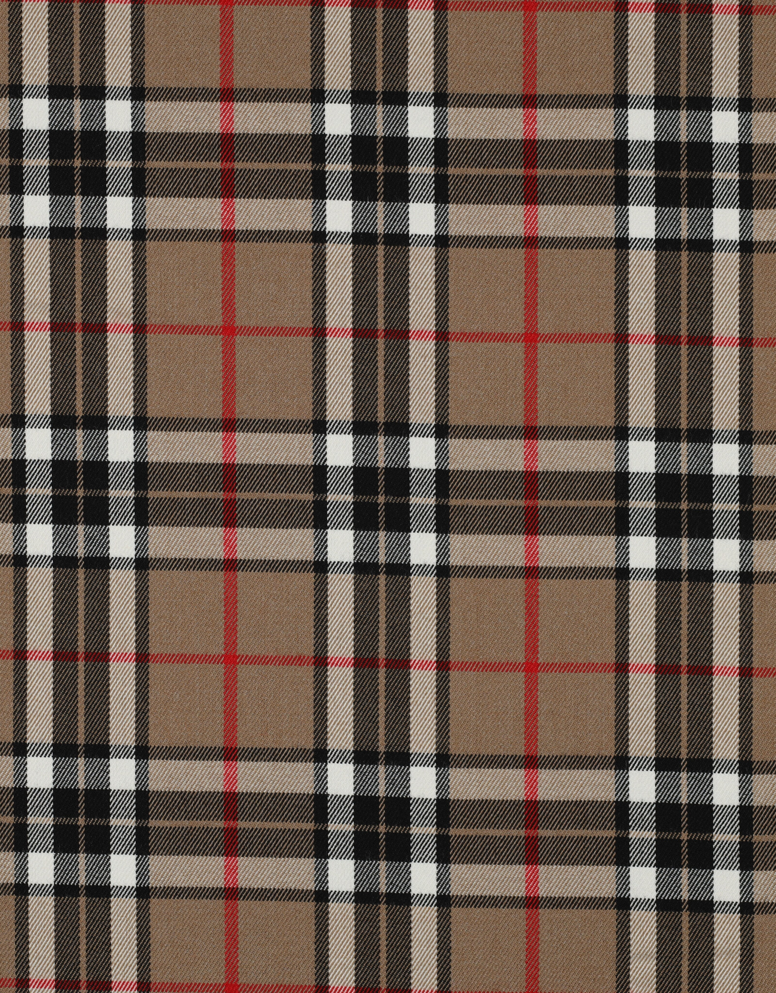 Gabardine tartan check camel rood
