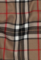 Gabardine tartan check camel rood
