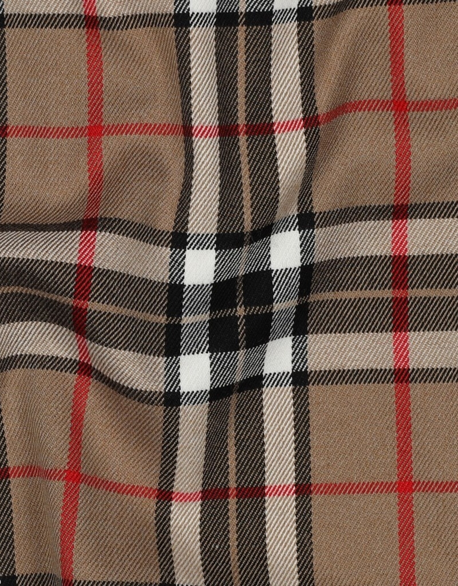 Gabardine tartan check camel rood