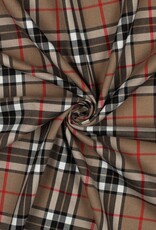Gabardine tartan check camel rood