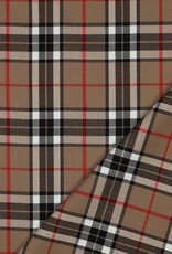 Gabardine tartan check camel rood