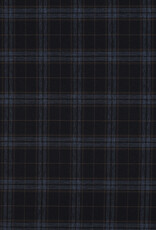 Gabardine tartan check navy jeans camel