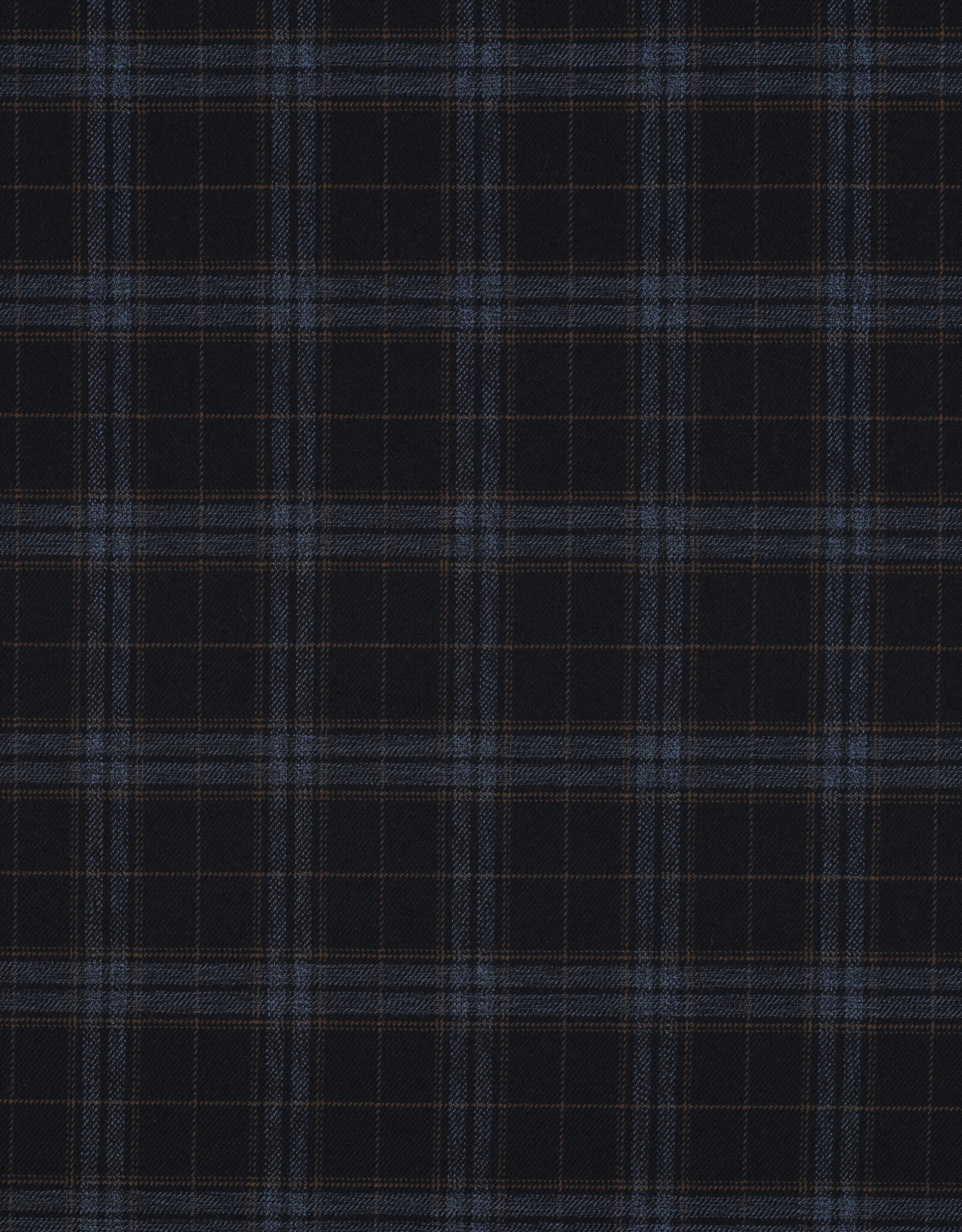 Gabardine tartan check navy jeans camel