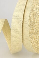 Katoen tassenband 40mm goud  ecru col. 51