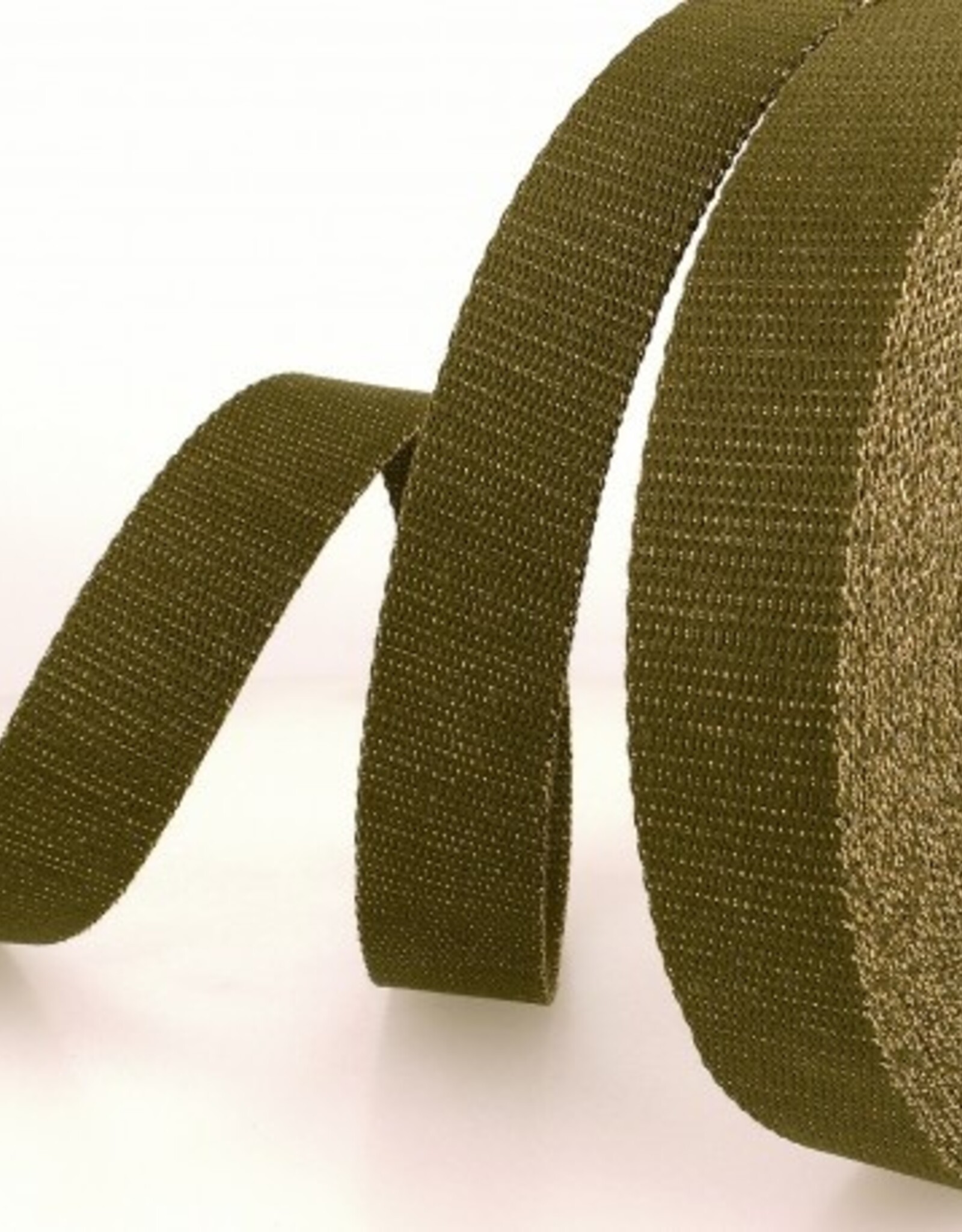 Katoen tassenband 40mm goud  kaki col. 53