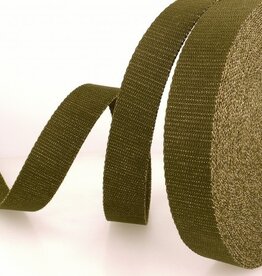Katoen tassenband 40mm goud  kaki col. 53