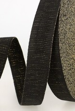 Katoen tassenband 40mm goud  zwart col. 103