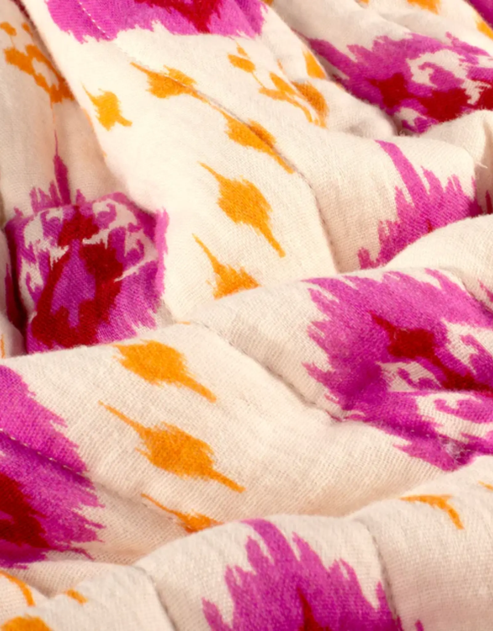 Mousseline gewatteerd dubbelzijdig abstract fuchsia bloem