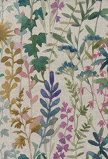 Canvas linnenlook aquarel bloemen magenta Canvas linnenlook aquarel bloemen magenta
