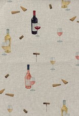 Canvas linnenlook kaas en wijn avond roze