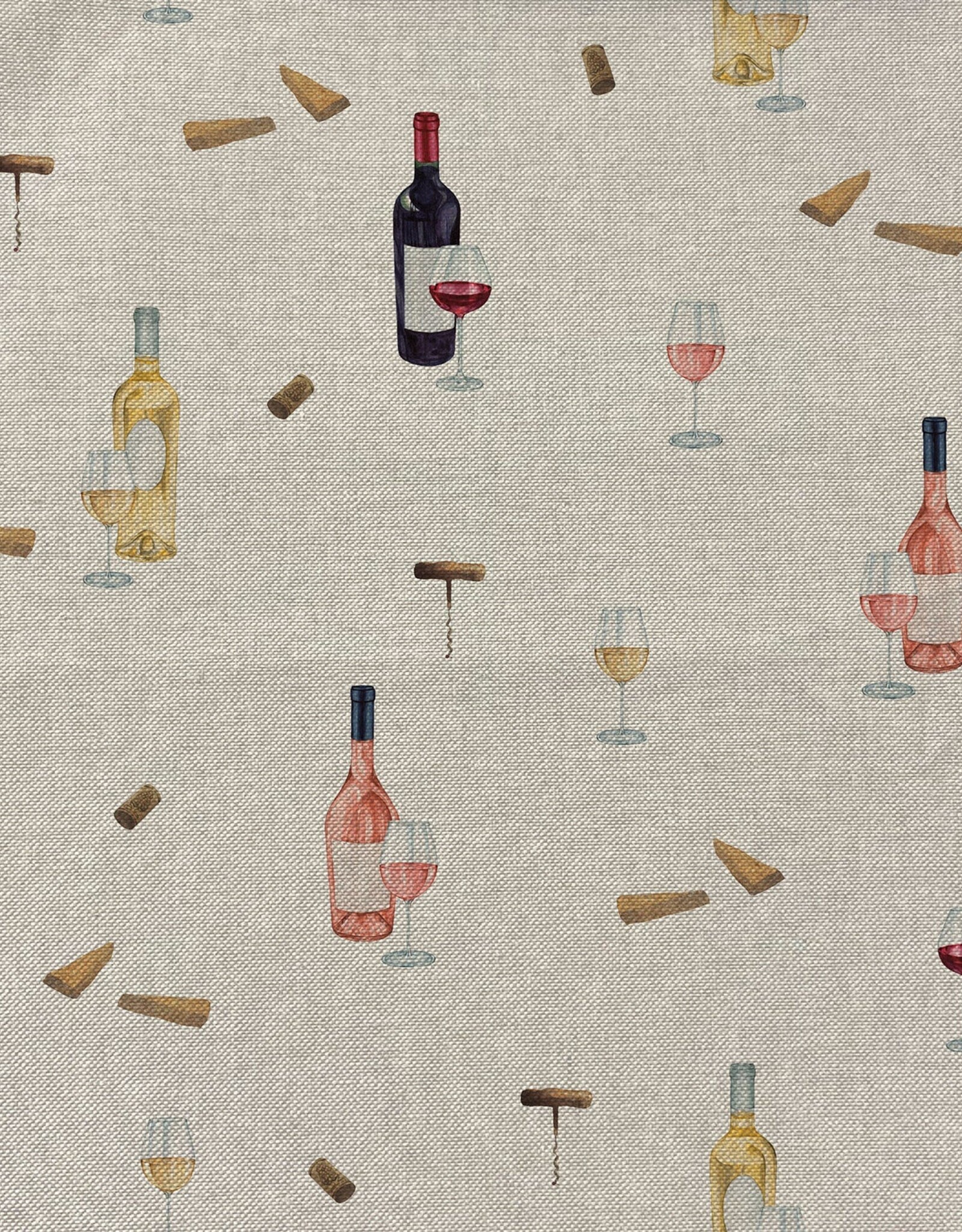 Canvas linnenlook kaas en wijn avond roze