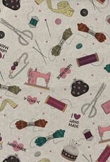 Canvas linnenlook naaibenodigdheden roze Canvas linnenlook naaibenodigdheden roze