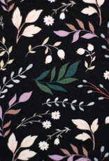 French terry  Frida bloemen zwart
