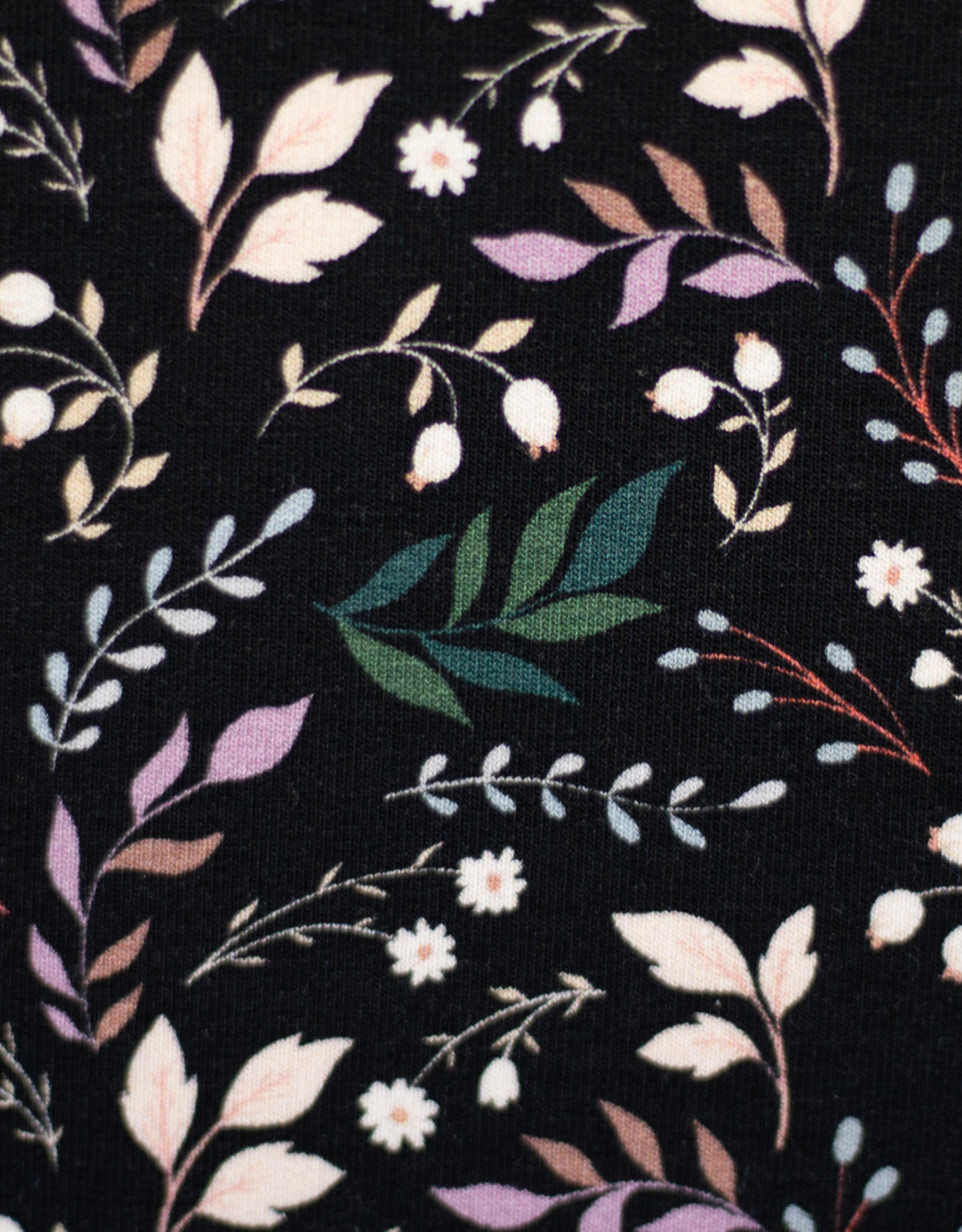 French terry  Frida bloemen zwart