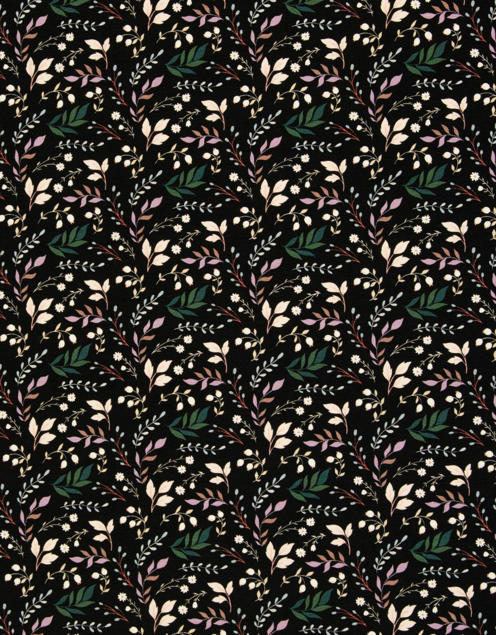 French terry  Frida bloemen zwart