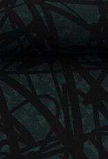 French terry  fox devils wild abstract groen - Thorsten Berger