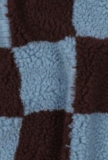 Teddy check bordeaux blauw