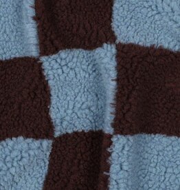 Teddy check bordeaux blauw