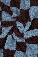 Teddy check bordeaux blauw