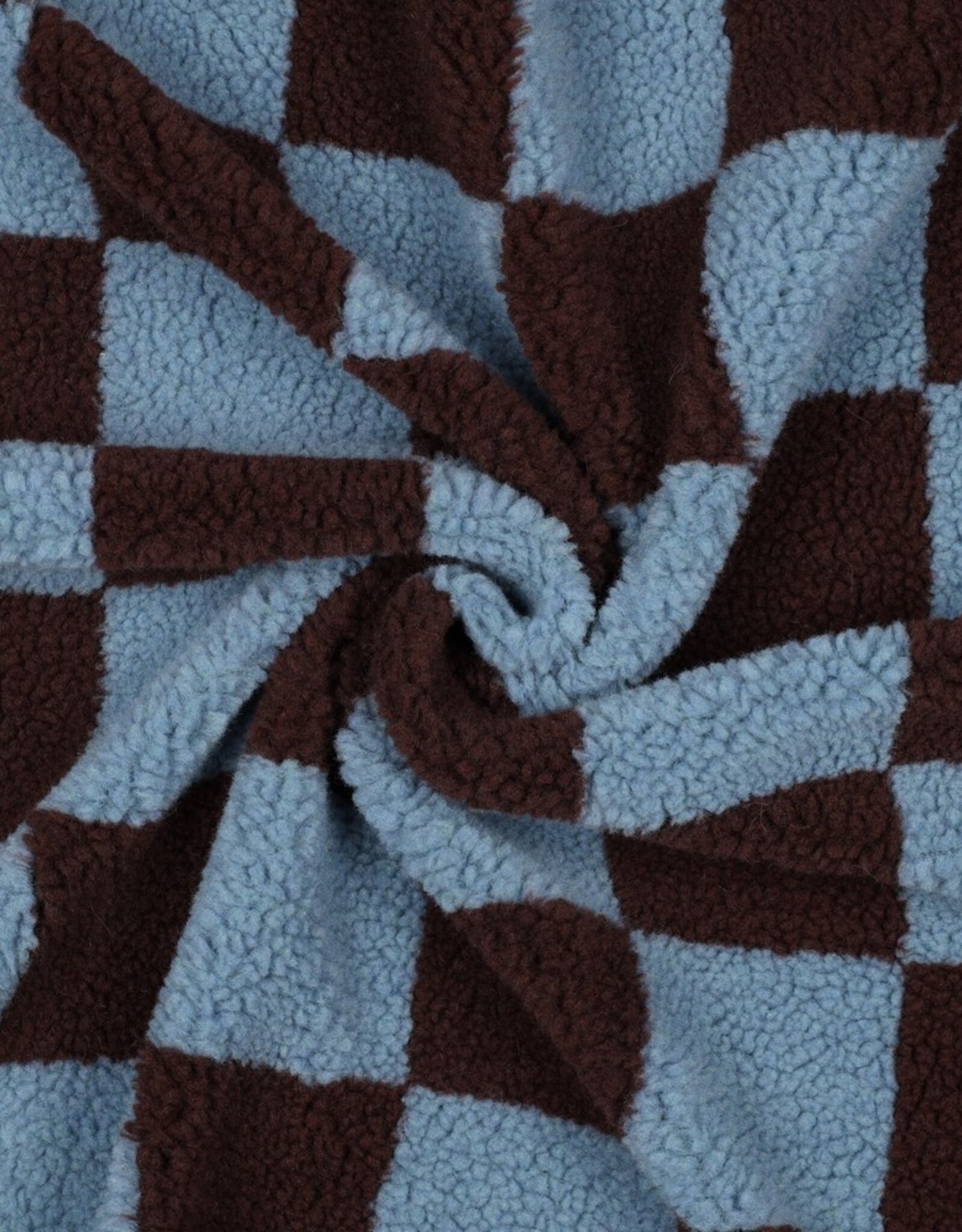 Teddy check bordeaux blauw