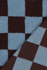 Teddy check bordeaux blauw