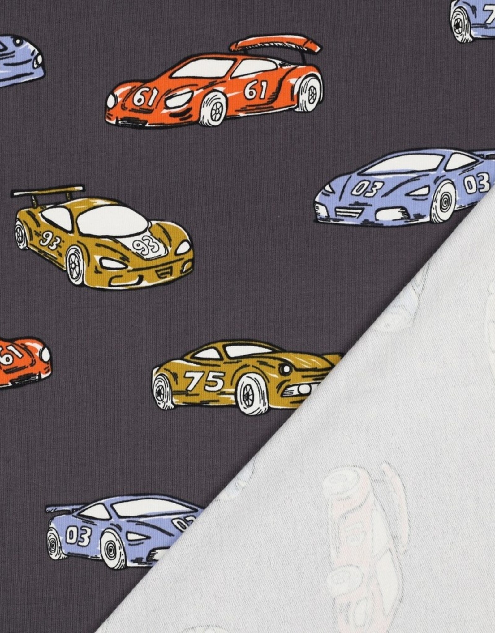 French terry raceauto grijs