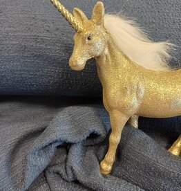 Katoen bouclé jeansblauw
