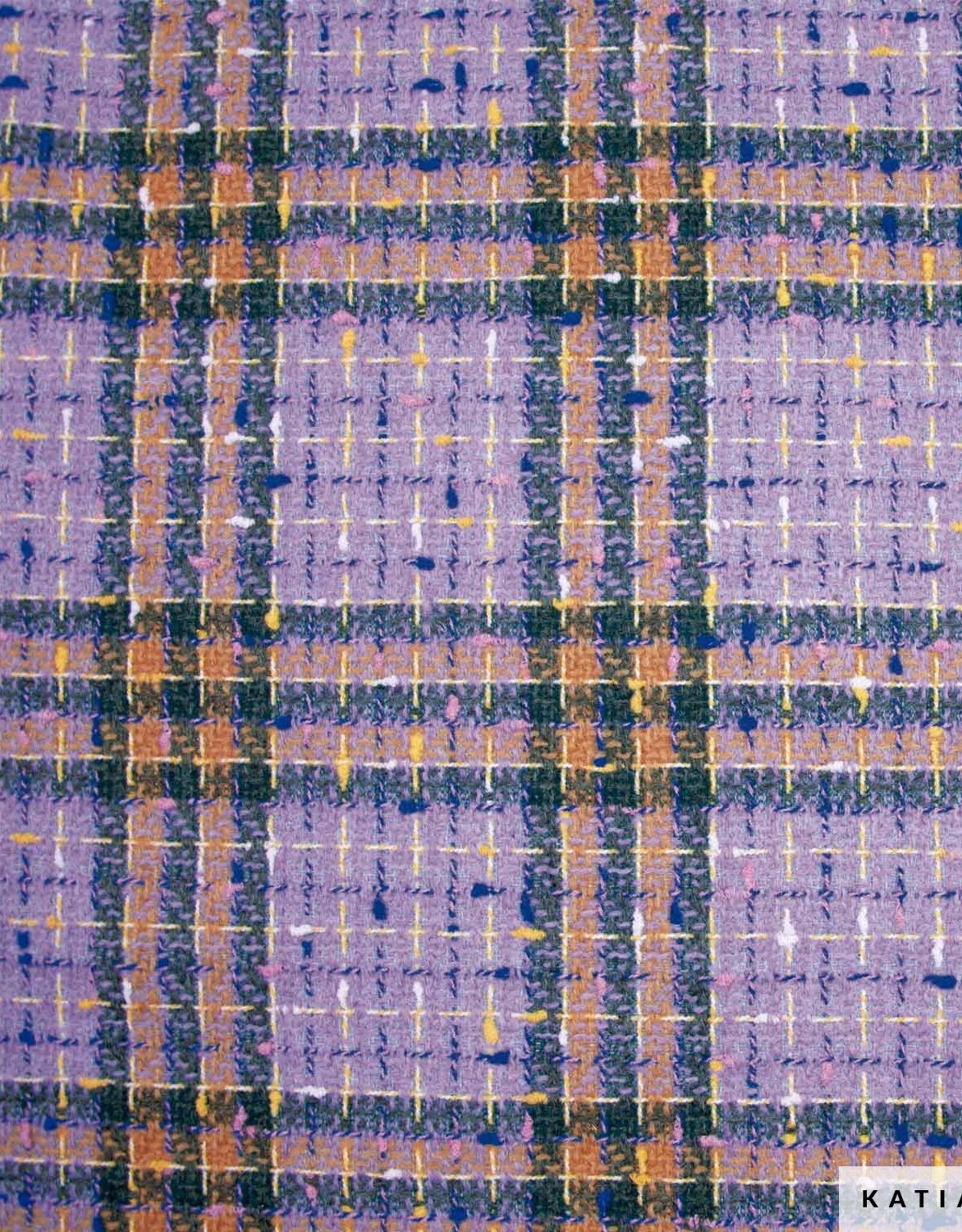 Tweed soho geruit lila oker