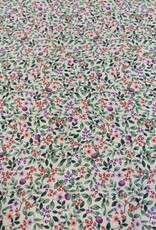 Katoen poplin kleine bloemen en besjes