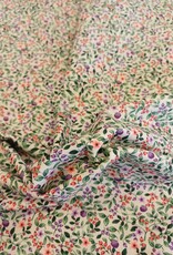 Katoen poplin kleine bloemen en besjes