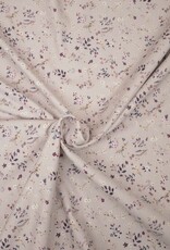 French terry soft touch lovely flowers roze