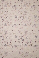 French terry soft touch lovely flowers roze