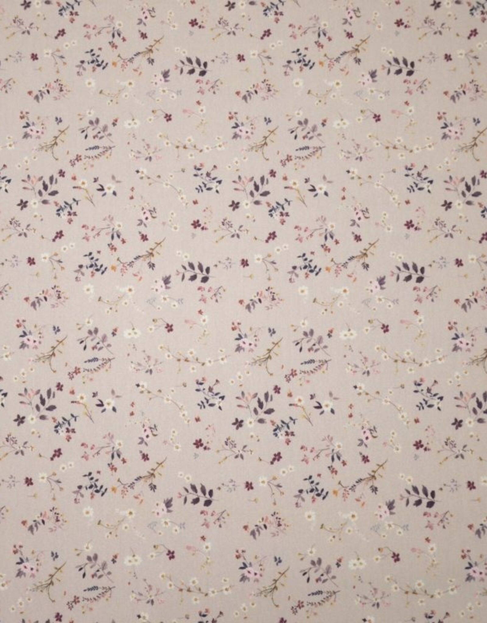 French terry soft touch lovely flowers roze