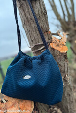 Caracas stug fluweel golfjesprint marine blauw