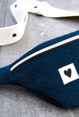 Caracas stug fluweel golfjesprint marine blauw